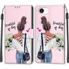 KENHONER Cover Compatibile con iPhone 17e, Premium Pelle PU Portafoglio Flip Libro Custodia per iPhone 16e [Protezione Completa] - ragazza e fiore