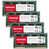 Gigastone [RAM DDR3] Gigastone Computer Portatile RAM 32GB (4x8GB) DDR3 32GB DDR3-1600MHz PC3-12800 Unbuffered Non-ECC 1.35V CL11 SODIMM RAM di Memoria 204 Pin Ideale per Laptop (SOLO Laptop)