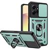 ESTH® Cover per Xiaomi Redmi Note 12 4G con Custodia per Fotocamera Scorrevole e Supporto ad Anello [Custodia Paraurti Compatibile con Supporto Magnetico per Auto], Verde
