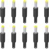 PATIKIL 5,5x2,1mm CC Maschio Terminali Alimentazione Spina 10 Pacco Giallo