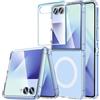 WEYNRBOX Custodia per Samsung Galaxy Z Flip 7 Clear con pellicola protettiva per lo schermo, compatibile con MagSafe, ultra sottile, anti-ingiallimento, resistente agli urti, antigraffio, per Samsung