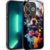 YUXING Cover per OPPO A5 Pro 5G 4G - Abstact Art Geometry Pattern Antigraffio Vetro Back Cover, Custodia Antiurto Antiscivolo Sottile (Dog)
