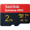 SanDisk Extreme PRO 2TB scheda microSDXC + adattatore SD (Per Action Cams, Droni, Smartphones, Velocità fino a 250 MB/s, 5K, 4K UHD) Con prestazioni app A2, RescuePRO Deluxe, UHS-I, Class 10, U3, V30