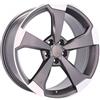 Cerchi in lega Dedica per Audi modello XE351 7.5x17 Grigio + Polish Half Matt