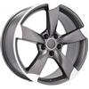 Cerchi in lega Dedica per Audi modello BK217 8.5x18 Grigio + Polish Half Matt