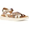 Geox Sandalo da donna D XAND 2S B Wedge, DK BEIGE/LT Gold, 42 EU