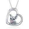 Midir&Etain Collana Bulldog francese in argento sterling 925 carino animale cane ciondolo collana bulldog francese gioielli regali per donne ragazze amanti degli animali