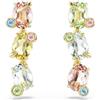 Swarovski Gema Orecchini Pendenti, Gioielli con Cristalli Multicolore Swarovski, Design Asimmetrico, Taglio Misto, Placcatura in Tonalità Oro, 2,8 x 0,9 cm, peso (singolo orecchino) 2,15 g