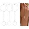 Dochais 3 Pcs Bracciale Donna Oro Argento Set Bracciale Regolabile A Catena Bracciali Impilabili Cubic Zirconia Bracciali Impermeabile Gioielli Donna Accessori Moda