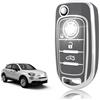 TOOMUME Cover Chiave TPU, Custodia Chiave Adatto per Fiat 500X Tipo Toro Argo Cronos Nuovo Doblo Egea Freedom Grazie Dodge Neon, Copri Chiavi Guscio Chiave Auto Telecomando - Flip Key