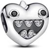 PANDORA Moments Mamas 793768C01 - Ciondolo a forma di cuore, in argento Sterling con zirconi, compatibile Moments, 8,9x10,2x10,9 mm, Argento sterling, Zirconia cubica
