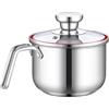 GOEDCH Bollitore per latte a induzione, in acciaio inox, 1,2 l, mini pentola in acciaio inox, bollitore per latte per bambini, coperchio con uscita vapore, pentola per latte per induzione e gas (14 ×