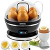 Duronic EB27 BK Cuociuova Elettrico 400W per 7 Uova - Egg Cooker Automatico con Timer e Spegnimento, Bollitore Uova Sode, Medie e alla Coque, Compatto per Cucina, Colazione e Meal Prep