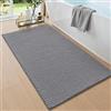DEXI Tappeto Bagno in Ciniglia 60 x 90 cm, Tappetino Antiscivolo e Assorbenteo, Tappeti Lavabile e Morbido per la Lavandino, Ingresso del Doccia, Grigio