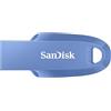 SanDisk Chiavetta USB 3.2 ultra curva da 128 GB, chiavetta USB fino a 100 MB/s in lettura, software di recupero dati RescuePRO, anello portachiavi, blu navy
