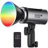 NEEWER MS150C Luce Video LED RGBWW, Controllo 2,4G/APP, 150W Mini Luci Studio RGB COB Illuminazione Continua Spotlight Portatile Bowens Mount, 2700K-6500K,18000lux/1m CRI97+/TLCI98+ 17 Effetti, RGBCW