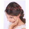 Anglacesmade - Fascia per capelli da sposa, con cristalli, colore rosso rubino, accessorio per capelli per spose e damigelle d'onore, ballo di fine anno