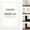 JCNORD Cornice Portafoto in Legno MDF Bianco 40x50 cm con Vetro Acrilico Infrangibile | Moderna per Pareti e Tavoli
