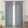 Joydeco Tende Lino Semitrasparenti per Interni Finestre 2 Pezzi L 140 x A 260 CM, Tende Decorative Moderne con Fettuccia Camera da Letto Soggiorno Sala da Pranzo, Grigio