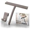 Brovamo Tergivetro per Doccia, pulisci vetro doccia con supporto senza trapano, pulitore per porte in vetro senza striature, Tergivetro Doccia con anima in acciaio inox per finestre del bagno [Grigio]
