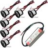 Halorin Faretto da incasso a LED, 12 V, 2 W, set di 6 faretti da incasso IP65, mini faretto LED bianco caldo, 3000 K, per bagno, cucina, tettoia e scale, con trasformatore da 230 V
