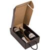 Kartox | Custodia per 2 bottiglie | Scatola di cartone per cava o champagne | Scatola nera opaca | 4 unità