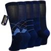 ZFSOCK Calze Lunghe Uomo Donna: Classiche Calzini Eleganti Cotone Senza Elastico & Cuciture Punta e Tallone Rinforzati per Lavoro Ufficio Abito Uso Quotidiano 5 Paia Blu Marino-A 43-46