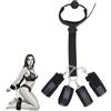 Future of your pleasure Sensual Set Bondage BDSM FOPS con sistema di legature regolabile, manette, ceppi per piedi, collare, benda per gli occhi e museruola per coppie B65