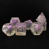 BESCON DICE Bescon Shimmery Dice Set Silver-Purple, RPG 7-dice Set in Brick Box Packing