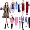 Lance Home 5 Set Abbigliamento Abiti Primaverili Vestiti +Pantaloni Scarpe cappello Giacca a vento Manica lunga Soprabito Alla Moda Per 29cm Bambola Accessori Regali per bambino Casuale Stile (B)