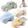 Vanplay Macchinine per Bambini, Giochi Bambini 1 Anno Giochi Montessori 6 Mesi+ Silicone Dentizione Neonato Regalo Bambino 1 Anno (4 Pezzi)
