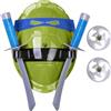Udekit Supereroe Costume Cosplay per Bambini Leonardo Blu e Verde