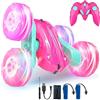 Rodzon Macchina Telecomandata per Bambina con LED Luce, Giochi Bambini Bambina 3-12 Anni Femmina Macchine Telecomandate 4x4 Stunt Car RC Auto Radiocomandata Regalo Giocattolo Natale Compleanno (Rosa)
