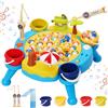 Maycoly Magnetico Giochi di Pesca per Bambini,con Musica,Gambe del Tavolo Staccabili e Secchiello da Pesca,con 45 Pesciolini e 4 Canna da Pesca,Gioco Pesca Adatto a Bambini e Bambine dai 3 Anni in su