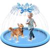 CACSPS Tappetino antiscivolo da 150 cm, per bambini e cani, addensante piscina con irrigatore, giocattoli estivi all'aperto, piscina per bambini e ragazze o cani da compagnia (blu)