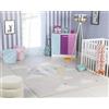 Livabliss Mongolfiera Tappeto Bambini Tappeto Bambino Cameretta, Asilo o Sala Giochi, Tappeti per l'area della stanza dei Bambini, Accessori per Camera da Letto dei Bebè, Grigio 160x213 cm