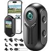 KLYMER Action Cam 2K Ultra HD WiFi, Body Cam con Scheda da 32 GB | Telecamera Moto con Grandangolo da 120° e Accessori Multifunzione, Videocamera per Motocicletta, Ciclismo e Vlogging