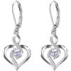 Twoowl Orecchini pendenti con pietra portafortuna in argento Sterling 925 a forma di cuore infinito, gioielli con pietra portafortuna, regali di compleanno per donne, ragazze, mamma, 20*15.3mm/0.78