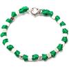 Spadarella Gioielli Spadarella spadino bracciale con cubetti in argento 925 di diametro 6mm e cotone nautico verde smeraldo.Fatto a mano.Unisex.Lunghezza 17cm.