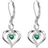 Twoowl Orecchini pendenti con pietra portafortuna in argento Sterling 925 a forma di cuore infinito, gioielli con pietra portafortuna, regali di compleanno per donne, ragazze, mamma, 20*15.3mm/0.78
