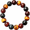 Alpha Bien Etre Bracciale 3 occhi:tigre, falco, toro - misto, 19/20 cm - 24 Perle da 8 mm-protezione dalle energie negative