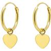 ENTREPLATA Orecchini a cerchio con ciondolo a forma di cuore in argento sterling 925 placcato oro 24 carati