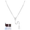 U7 Collana Rosario Donna con Perline da 3mm Acciaio Inossidabile Colore Argento Rosario Collana Donna Croce Catena 46cm + 7,8cm con Scatolina Libretto di Preghiere, Manuale