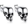 Bandmax Teschio Orecchini Pendenti Uomo Donna, Argento Orecchini Acciaio Chirurgico, 04 Stile Lucido Orecchini Anallergici, Gioielli Uomo di Moda per Punk Goth