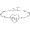 BerriBling Bracciali Ragazza e Cavallo Argento Sterling 925 - Bracciale Donna Cuore, Regali Gioielli Originali Per Donna Amico Sorelle Amanti dei Cavalli