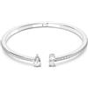 Swarovski Bracciale rigido Mesmera Attract, Taglio misto, Bianco, Placcato rodio