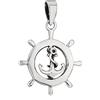 NKlaus Ciondolo a catena croce del timone con decorazione a forma di ancora, argento 925, ciondolo d'argento 19 mm 10163