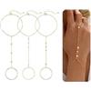 Dochais 3 Pcs Bracciale Donna Oro Argento Set Bracciale Regolabile A Catena Bracciali Impilabili Cubic Zirconia Bracciali Impermeabile Gioielli Donna Accessori Moda