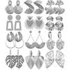 TOFBS 12 Paia Orecchini Donna Set Geometrica Orecchini Placcati in Oro Orecchini Pendenti Ipoallergenici Grande Orecchini Pendenti Set (Argento)
