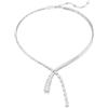 Swarovski Collana a Y Matrix, Taglio misto, Bianco, Placcato rodio